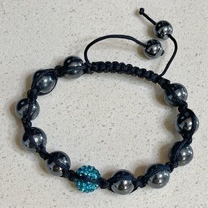 Hematite and Crystal Shambala Bracelet
